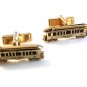 Vintage Gold Tone Lake Dewey Streetcar Cufflinks