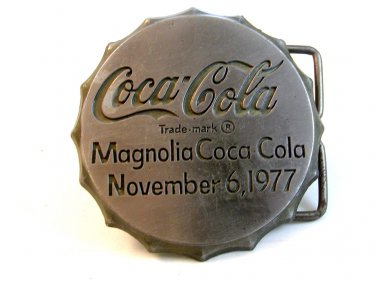 Rare Vintage 1977 Magnolia Coca Cola Belt Buckle located in El Paso, TX