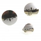 Retro Sterling Silver Cufflinks & Matching Tie Tac 72514