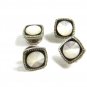 Edwardian / Deco Mother Pearl & Black Enamel Cufflinks By Snap Link 102414