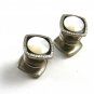 Edwardian / Deco Mother Pearl & Black Enamel Cufflinks By Snap Link 102414