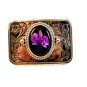 Vintage Purple Orchid Flower Western Belt Buckle Made in USA