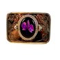 Vintage Purple Orchid Flower Western Belt Buckle Made in USA