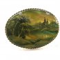 Vintage Russian ? Church Woods River Mother of Pearl Brooch Unbranded 630915