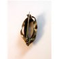 Vintage Hand Painted Porcelain Young Lady or Child in Blue Tear Drop Brooch