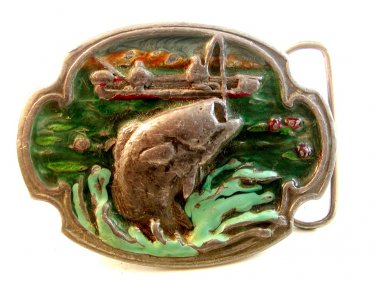 Vintage Big Mouth Bass Belt Buckle by Siskiyou
