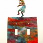Kokopelli Flute Double Switch Cover Plate by Steel Images USA 022515M