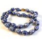 Vintage 24" Chinese Blue Delft Bead Necklace