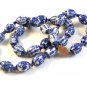 Vintage 24" Chinese Blue Delft Bead Necklace