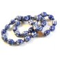 Vintage 24" Chinese Blue Delft Bead Necklace