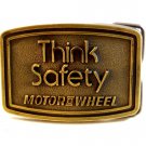 Vintage Thank Safety Motor Wheel Belt Buckle