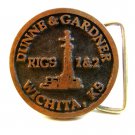Dunne & Gardner Rigs 1 & 2 Oil Wells Wichita, KS Belt Buckle