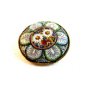 Signed Vintage Gold Tone Italian Ultra Fine Micro Mosaic Brooch 0406072013dd