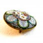 Signed Vintage Gold Tone Italian Ultra Fine Micro Mosaic Brooch 0406072013dd
