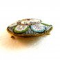 Signed Vintage Gold Tone Italian Ultra Fine Micro Mosaic Brooch 0406072013dd