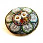Signed Vintage Gold Tone Italian Ultra Fine Micro Mosaic Brooch 0406072013dd