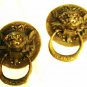 Antique Vintage Chinese Fu Dog Lion Spirit Two 2 Temple Door Knockers