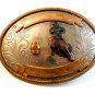 Vintage Nickel Silver Western Rodeo Cowboy Barrel Racing Belt Buckle