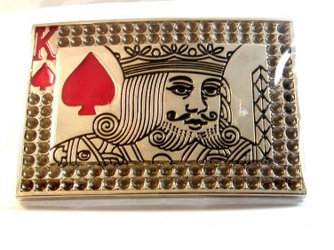 kIng of Red Spade Belt Buckle New in Plastic Wrap