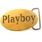 Vintage Playboy Solid Brass Belt Buckle