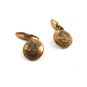 Vintage Goldtone Wise Old Owl Button Cufflinks 04212014 Unsigned