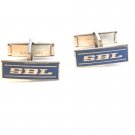 Vintage Silver Tone & Blue SBL Cufflinks