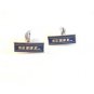 Vintage Silver Tone & Blue SBL Cufflinks