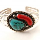Vintage Native American Sterling Silver & Turquoise Bracelet