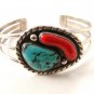 Vintage Native American Sterling Silver & Turquoise Bracelet