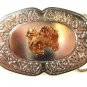1950's Western Silvertone & Copper Wagon Horses Belt Buckle Unbranded 71415