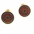 Goldtone Enameled Brown Black Cufflinks 04232014 Unsigned