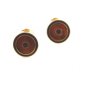 Goldtone Enameled Brown Black Cufflinks 04232014 Unsigned