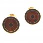 Goldtone Enameled Brown Black Cufflinks 04232014 Unsigned