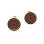 Goldtone Enameled Brown Black Cufflinks 04232014 Unsigned