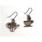 Sterling Silver Tea & Tea Cup or Coffee Pot & Coffee Cup Pieced Earrings
