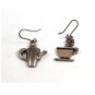 Sterling Silver Tea & Tea Cup or Coffee Pot & Coffee Cup Pieced Earrings