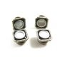 Art Deco Silvertone Black Mother Pearl Cufflinks By JEM LINK 101314
