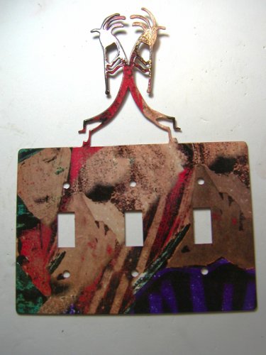 2 Kokopelli Flute Players Triple Switch Cover Plate by Steel Images USA 022315E