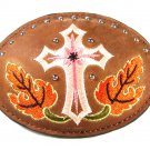 Great Looking Christian Cross Leather Belt Buckle Unbranded 71715