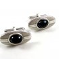 Swank Silvertone & Black Cufflinks 10222013ab