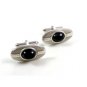 Swank Silvertone & Black Cufflinks 10222013ab