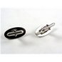 Swank Silvertone & Black Cufflinks 10222013ab