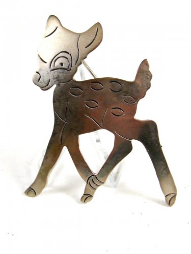 Taxco Mexican Sterling Silver Baby Deer Bambi Brooch