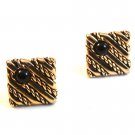 Vintage Gold Tone & Red Cufflinks By Swank