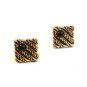 Vintage Gold Tone & Red Cufflinks By Swank