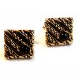 Vintage Gold Tone & Red Cufflinks By Swank