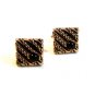 Vintage Gold Tone & Red Cufflinks By Swank