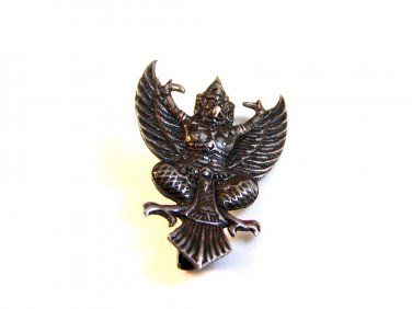 Vintage Siam Sterling Silver Niello Garuda God Brooch
