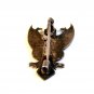 Vintage Siam Sterling Silver Niello Garuda God Brooch
