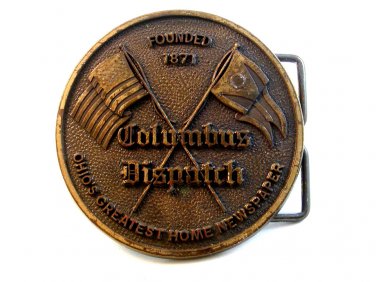 Vintage Founded 1871 Columbus Ohio Dispatch Newspaper Belt Buckle